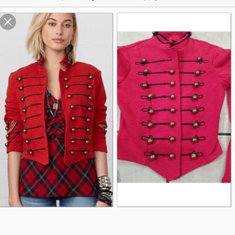 Double breasted denim and supply coat